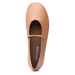 JEFFREY CAMPBELL "Dancerina" Leather Ballet Flats in Dark Beige Size 10